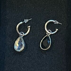 White House Black Market reversible crystal teardrop earrings